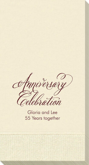 Elegant Anniversary Celebration Guest Towels